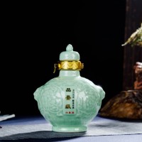 陶瓷酒瓶1斤青釉陶瓷酒瓶 一斤酒坛景德镇工艺收藏酒具家用酒壶