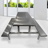 工厂销售不锈钢八人位餐桌 防腐蚀性强使用寿命长